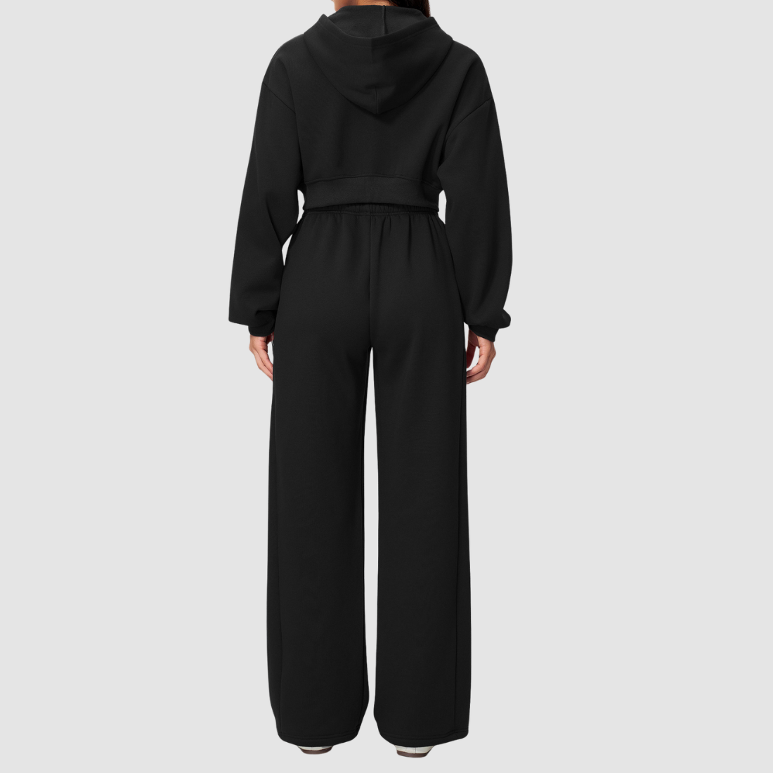 Wholesale Women's Warm Fleece-Lined Zip Up Hoodie & Sweatpants Set