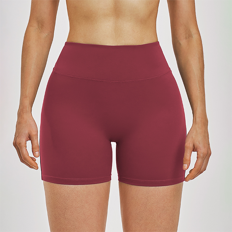 Wholesale women's solid color high-waisted shorts