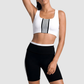 Wholesale Women's Contrast Sports Top & High-Waist Yoga Shorts Set