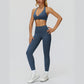 Halter sports bra+High waisted leggings 2-piece set