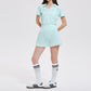 Color-block Polo-V pleated golf skort set