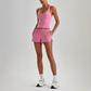 Wholesale Naked-Feel Racerback Sports Bra & High-Waist Biker Shorts Set – Sculpting Yoga 2-Piece