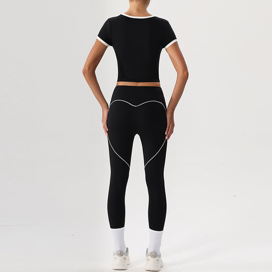 Wholesale Snug-fit Cropped T-shirt + High-waisted | Wonderxfans bulk activewear