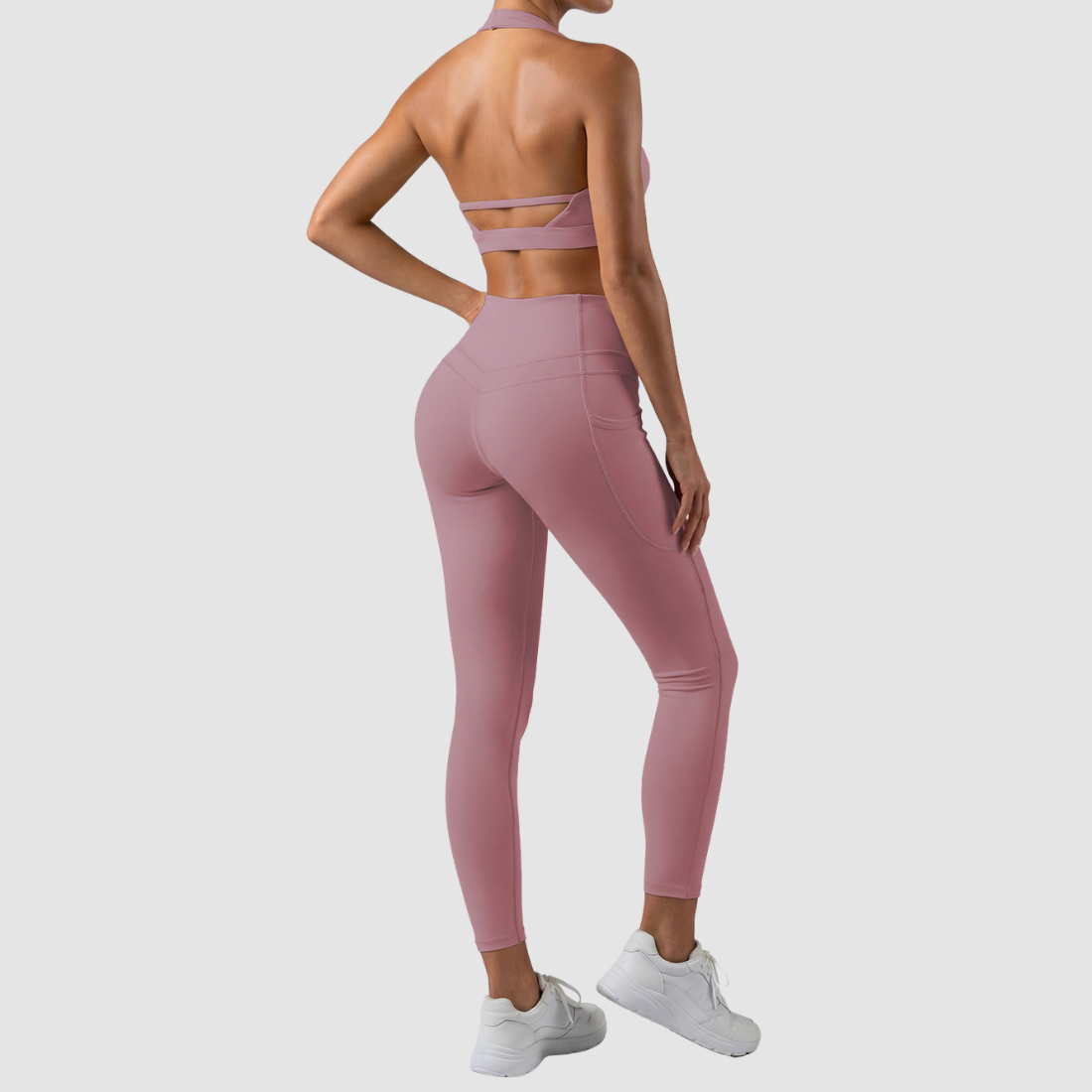 Wholesale Women's Halter Tank & 7/8 Leggings Yoga Set – Quick-Dry High-Stretch