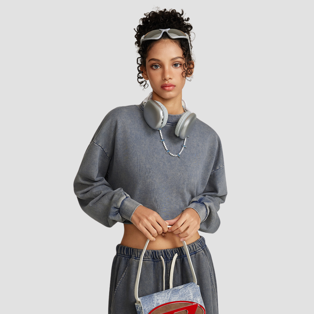 Wholesale Washed Raw-Edge Long Sleeve Top – Cropped Cotton Streetwear