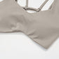 Sports bra with removable bra pads+High-waisted V-neck shorts at the back 2-piece set