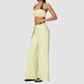 Wholesale Women's Halter Sports Bra & Wide-Leg Pants Two-Piece Set