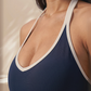 Wholesale Women's Naked Feel Color Block Sports Bra & Anti-Exposure High-Waist Mini Skirt Set