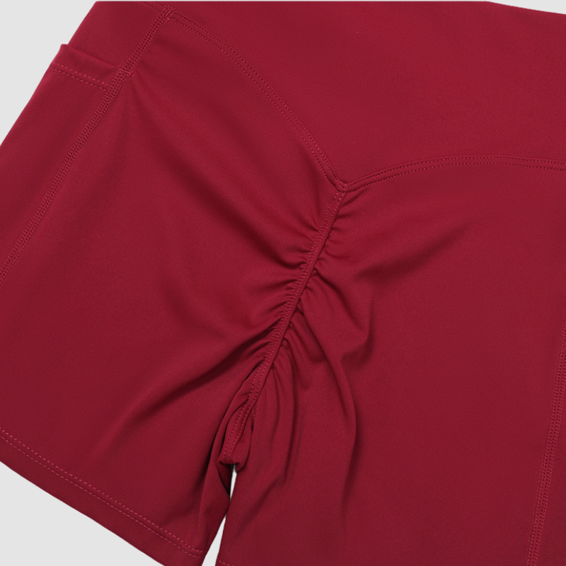 Wholesale stand-collar zippered jacket + high-waisted tight shorts