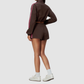 Wholesale Women's Stand-Collar Jacket and Shorts Set