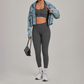 Wholesale Zipper Tank Top+Highlighted Legging 2-piece Set