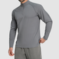 Wholesale Men's Half-Zip Mock Neck Long Sleeve Athletic Top – Moisture-Wicking Gym Fitness Training Shirt