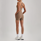 Wholesale Cross-Back Sports Bra & High-Waist Biker Shorts Set – Naked-Feel Quick-Dry Yoga 2-Piece