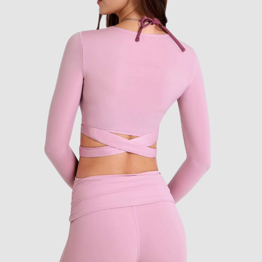 Wholesale Cross Deep V Neck Cropped | Wonderxfans bulk activewear