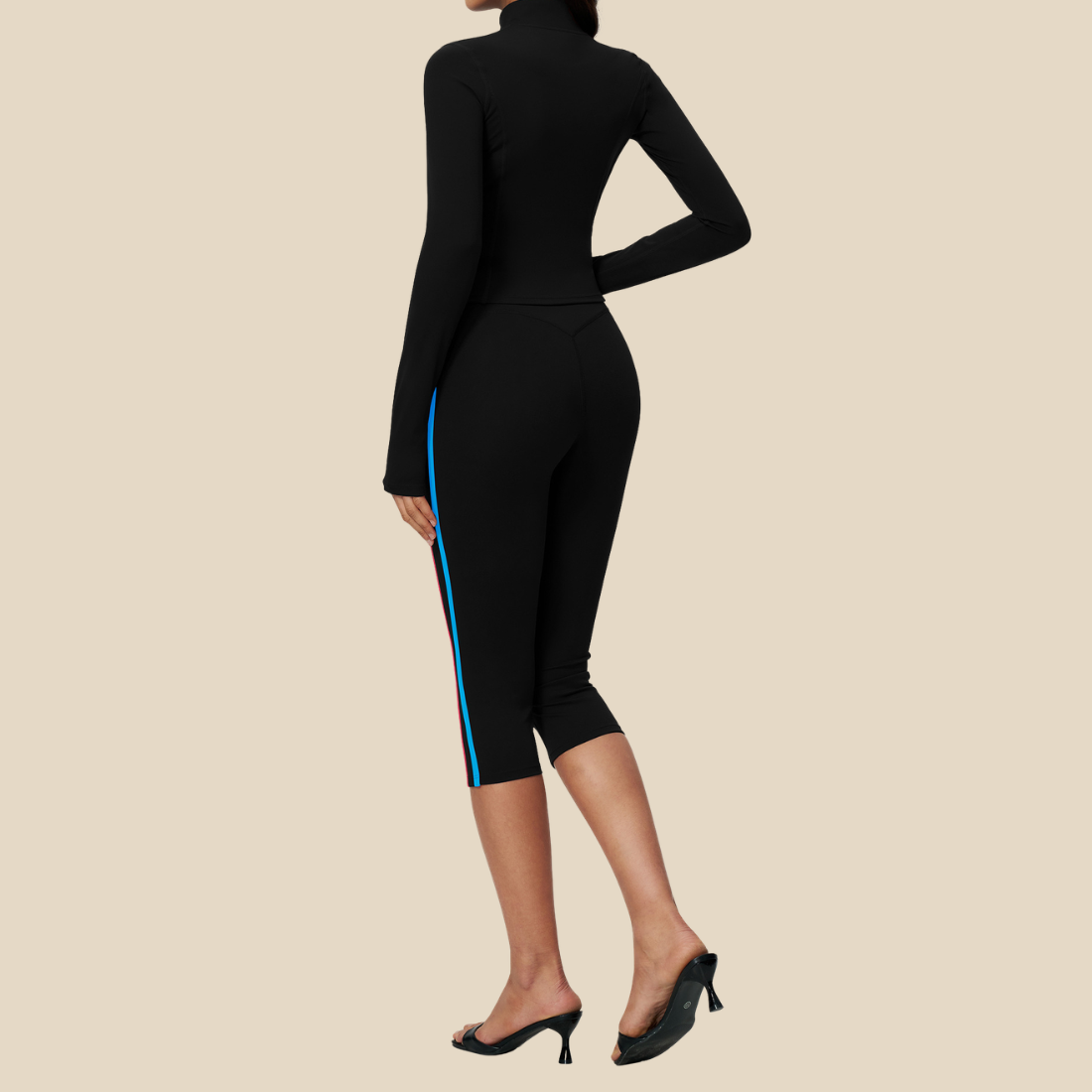 Wholesale Women's Padded Sports Vest, Cropped Pants & Jacket Yoga Set