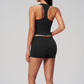Wholesale Women's I-shape Back Tank Top & Booty-Lift Shorts Set – Seam-Detail Naked-Feel Yoga 2-Piece Set