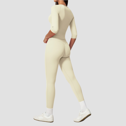 Wholesale Women's Mid-Sleeve Long Pants Yoga Set