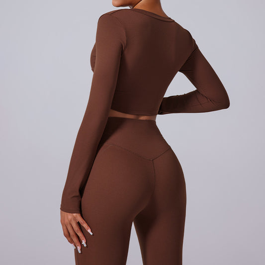 Wholesale cross long sleeve sports crop | Wonderxfans bulk activewear