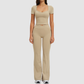 Wholesale square-neck crop top + high-waisted flared pants