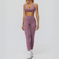 Halter sports bra+High waisted leggings 2-piece set