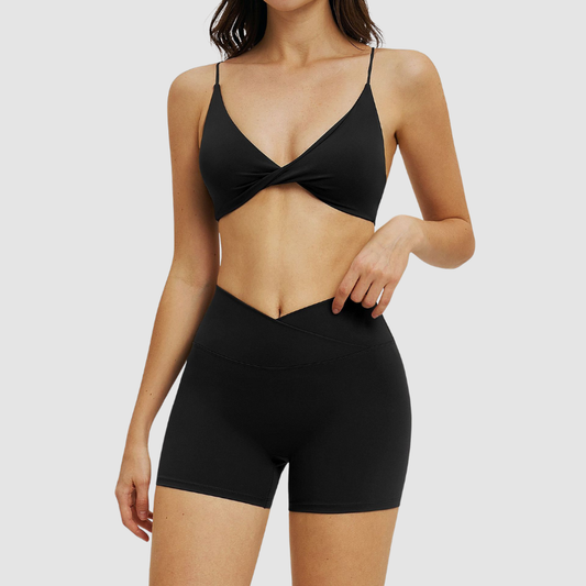 Wholesale thin-strap sports bra + shorts | Wonderxfans bulk activewear