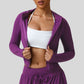 Slim fit cropped long-sleeved yoga jacket