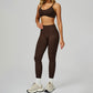 Seamless thin straps Sports Bra + High-waisted leggings 2-Piece Set