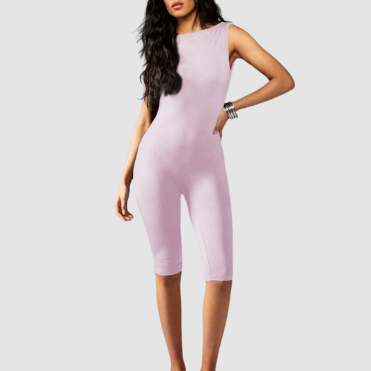 Wholesale Naked-Feel Open-Back Yoga Jumpsuit with Built-In Bra – Sculpting Full-Length Activewear