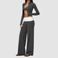 Wholesale Women’s 3-Piece Zip Jacket, Sports Bra & Wide-Leg Yoga Pants Set