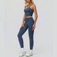 Sports vest with U-shaped+High-waisted slim-fit leggings 2-piece set