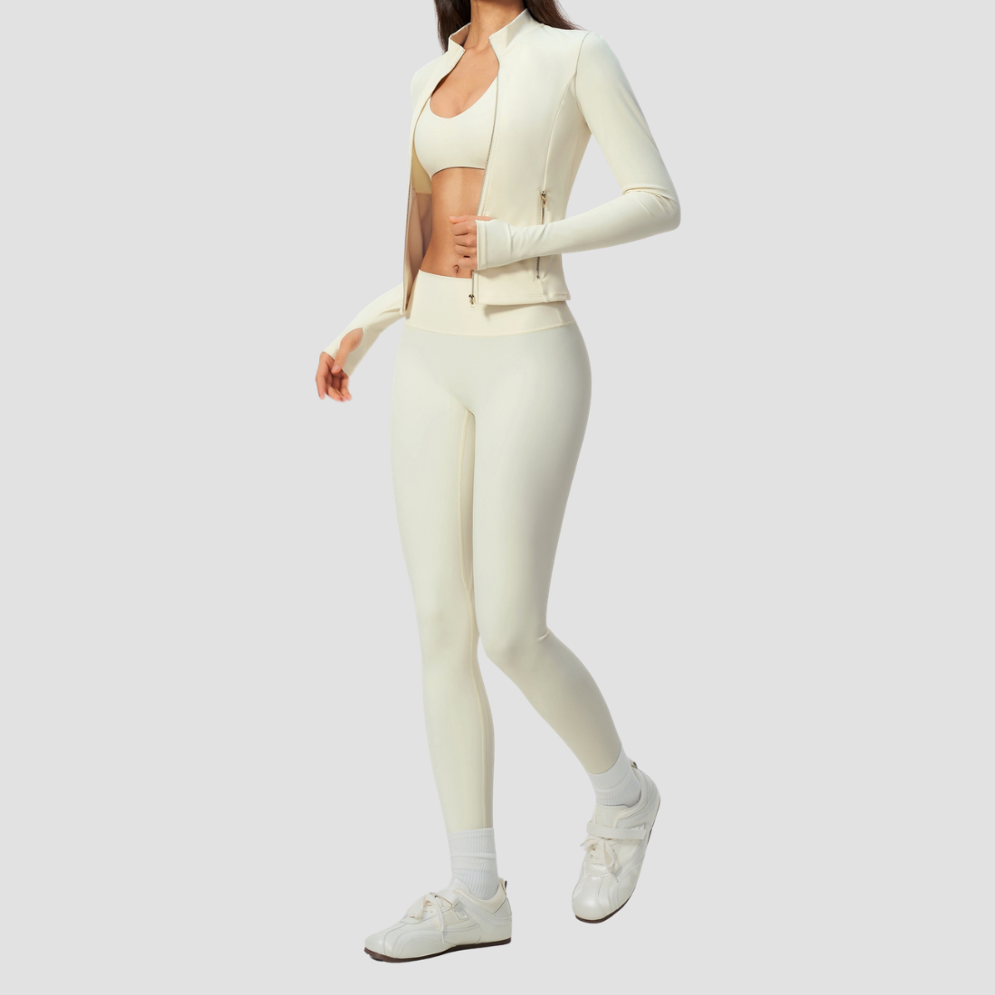 Wholesale Women's Three-Piece Activewear Set – Bra, Jogger Pants & Jacket