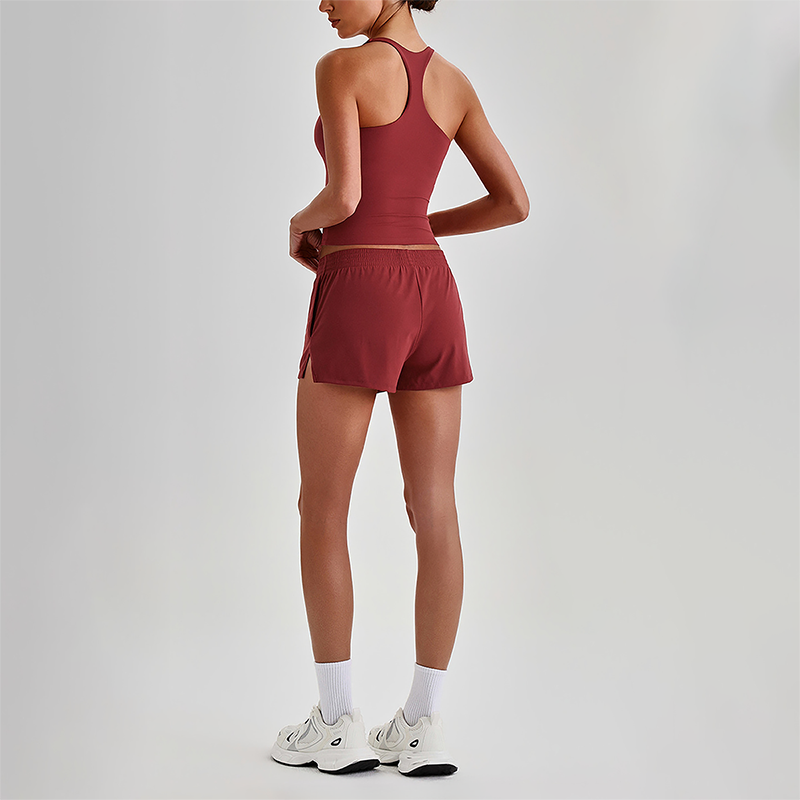 Wholesale Naked-Feel Racerback Sports Bra & High-Waist Biker Shorts Set – Sculpting Yoga 2-Piece
