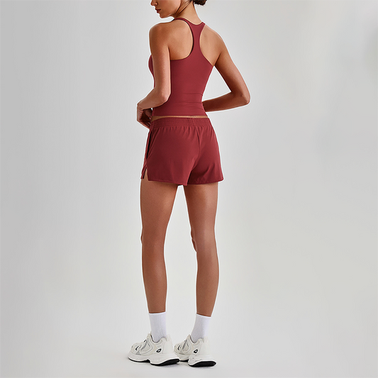 Wholesale Naked-Feel Racerback Sports Bra & High-Waist Biker Shorts Set – Sculpting Yoga 2-Piece