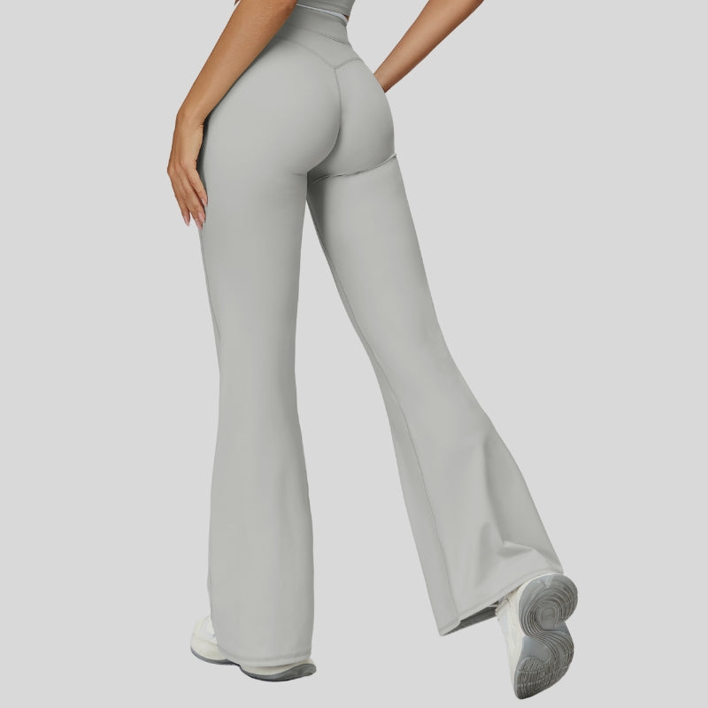 Contrast-colored sport slightly flared pants