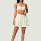 Wholesale Cross Straps Naked-Feel Sports Bra & Pleated Tennis Skirt Set