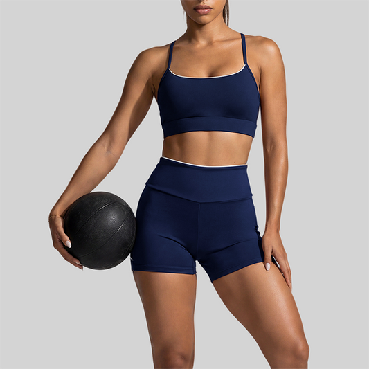 Wholesale Women Color-Block Y-Shape Back Bare-Feel Tank Top & Shorts Set (Pre-sale)