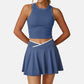 Wholesale women's tank top + A-line skirt 2-piece set