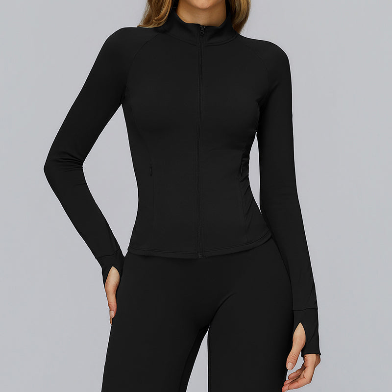 Zippered tight quick-drying sports jacket