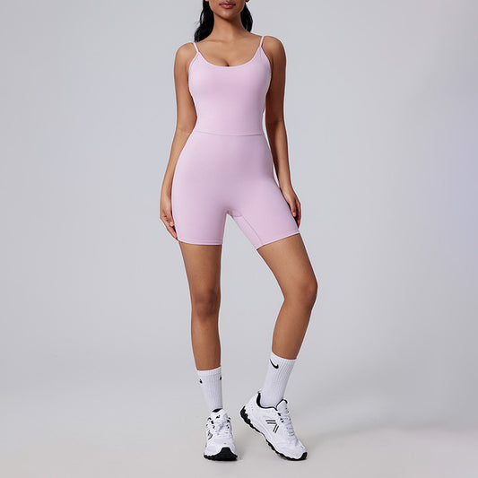 Wholesale U-neck Thin Straps Sports Jumpsuit | Wonderxfans bulk activewear