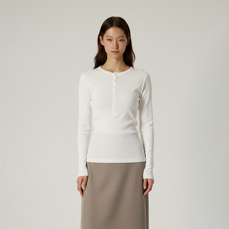 Long-sleeved T-shirt with waist slim