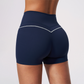 Wholesale Women's Brushed Yoga Shorts – Colorblock Tummy Control Butt Lift