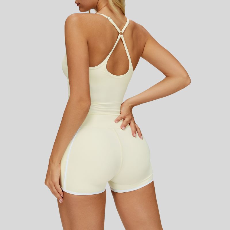 Beautiful Back Slimming Tank top+Contrasting Fitness Shorts 2-piece set