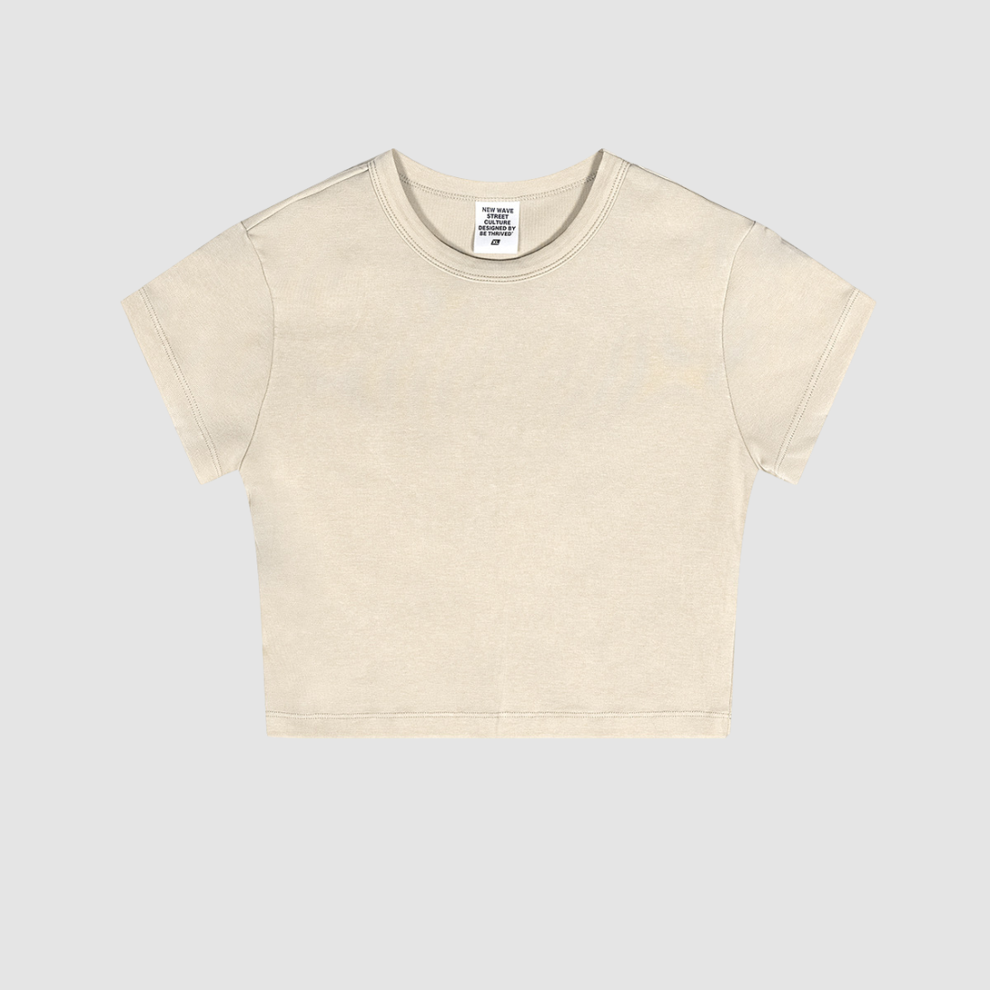 Wholesale Cropped Cotton-Spandex Tee – Vintage Streetwear Short Sleeve