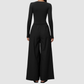 Wholesale Women's Brushed V-Neck Long Sleeve Top & Wide-Leg Pants Yoga Set