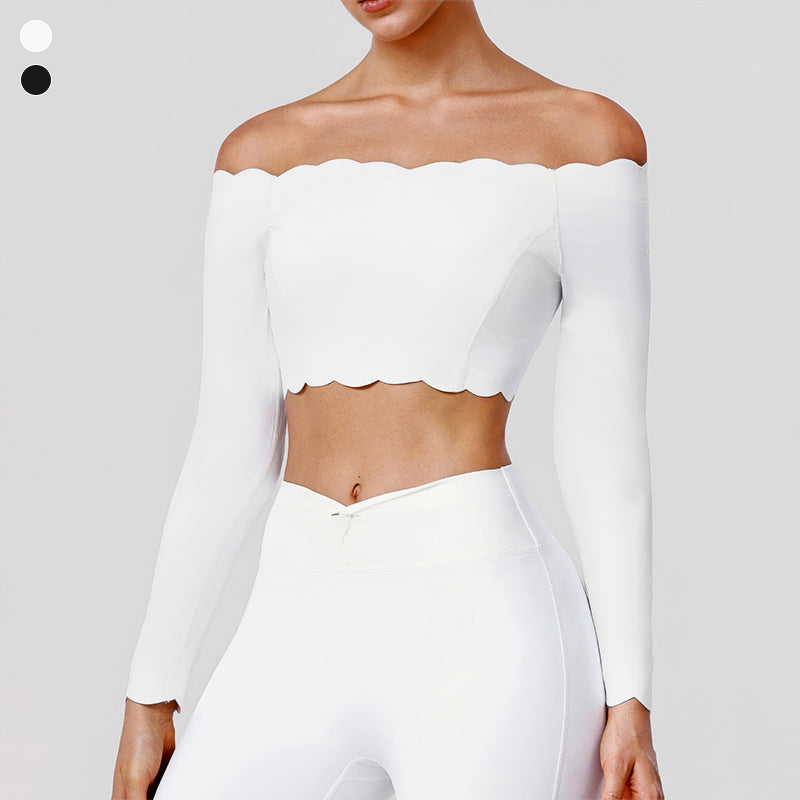 Wholesale off-the-shoulder long-sleeved tops