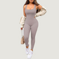 Women's removable chest pad square neck jumpsuit