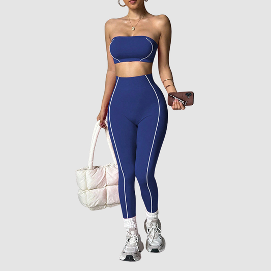 Wholesale Color-Blocked Women's Sports Yoga Set
