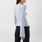 Wholesale Modal-Blend Tie-Front Bow Long-Sleeve Fitted T-Shirt – Elegant Slim-Fit Top