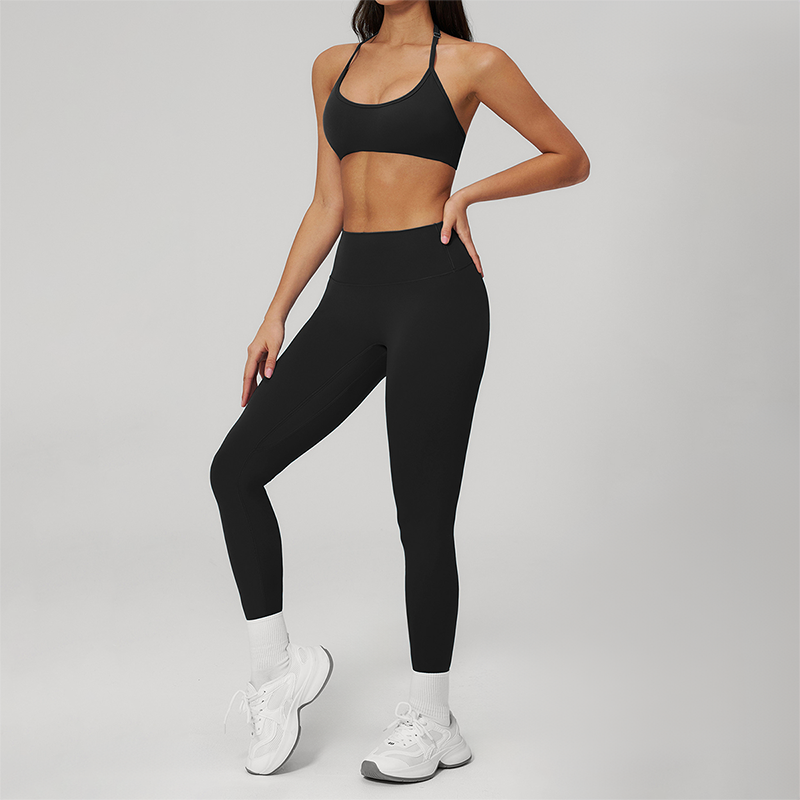 Wholesale Naked-Feel Seamless Sports Bra & High-Waist Biker Shorts Set – Quick-Dry Yoga 2-Piece