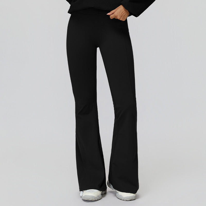 High waist slim trousers running sports flared pants